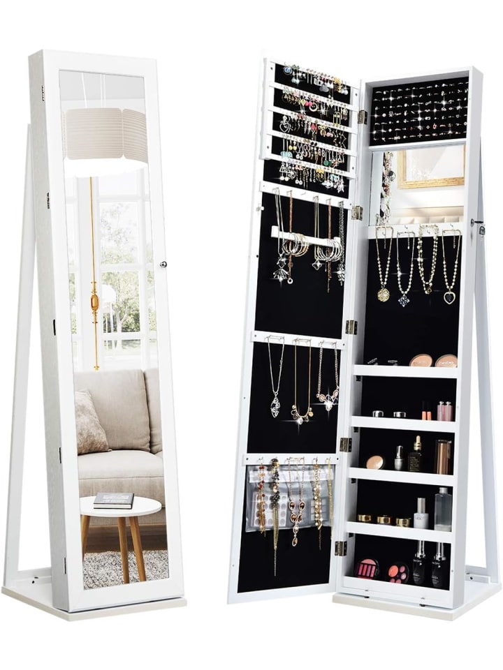 COSTWAY Schmuckschrank abschließbar 157cm in Weiß günstig kaufen onesize