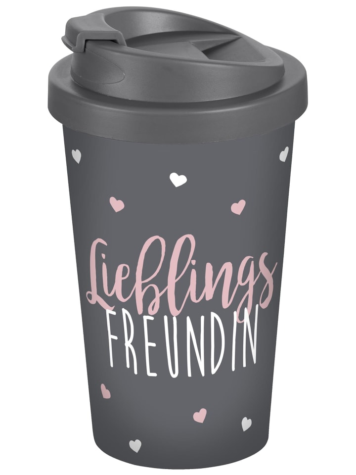 Geda Labels Coffee to go Becher Lieblingsfreundin in Grau - 400 ml günstig kaufen onesize