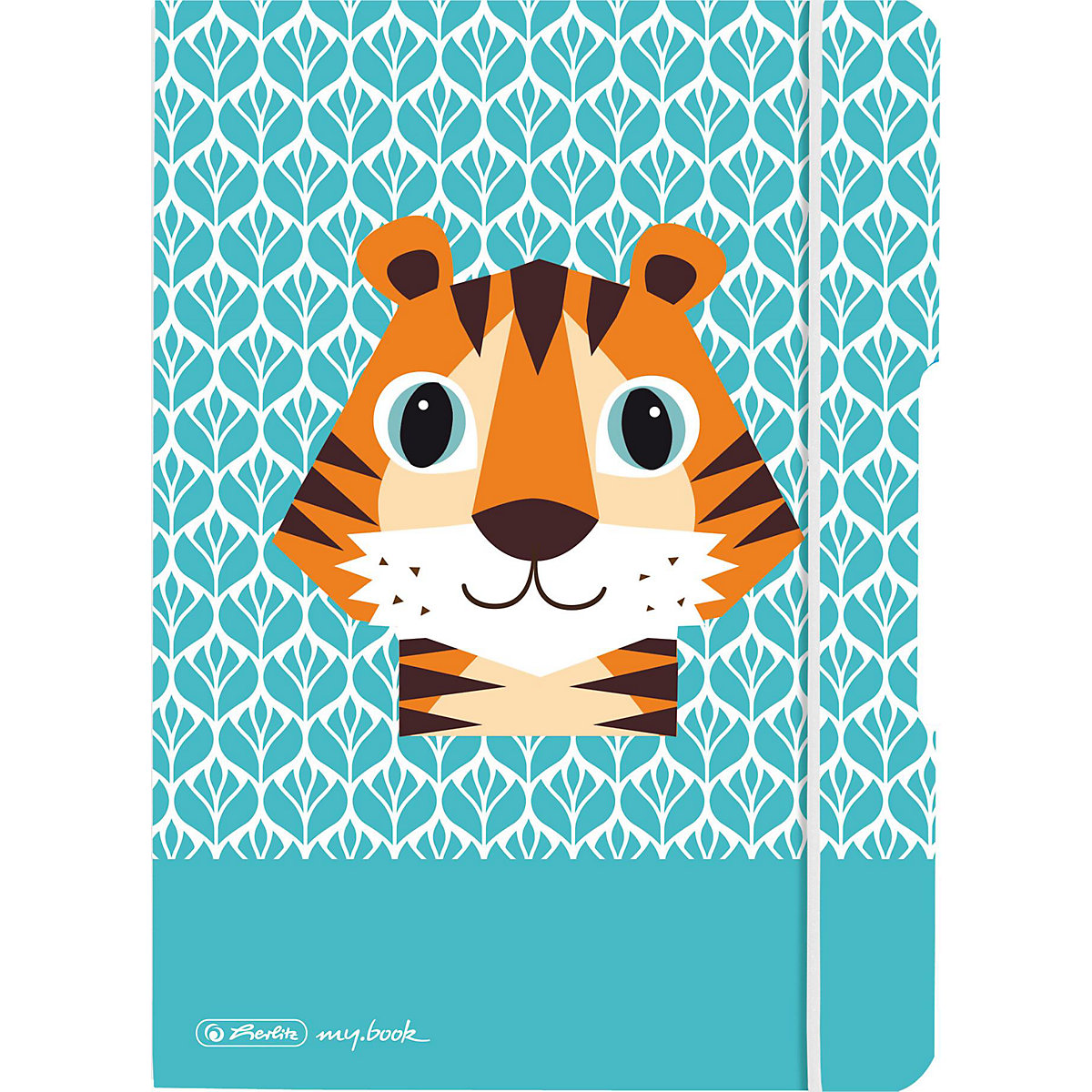Aufgabenheft Cute Animals Tiger A6, 40 Blatt mit Verschlussgummi