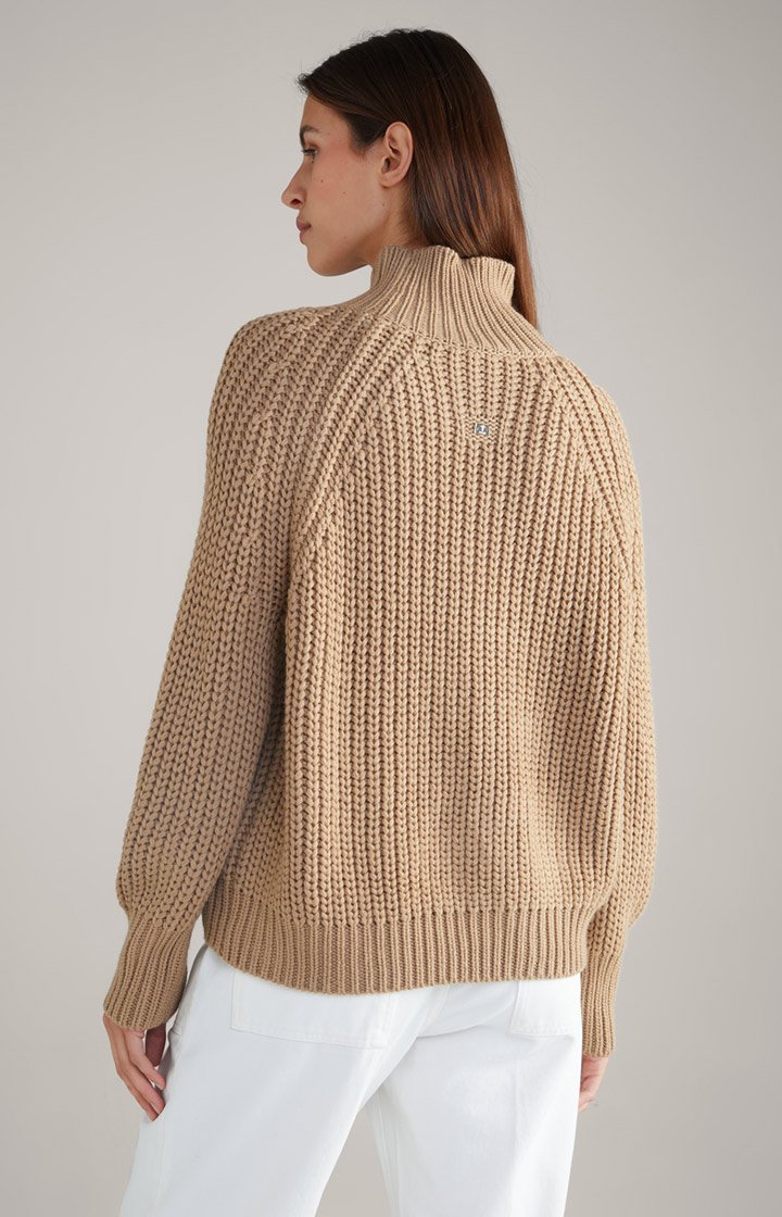 Schurwoll-Mix-Pullover in Beige