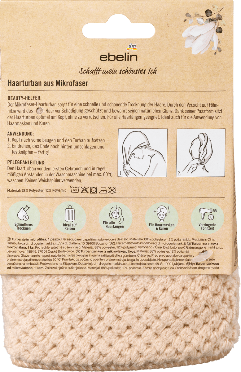 Haarturban Mikrofaser, 1 St