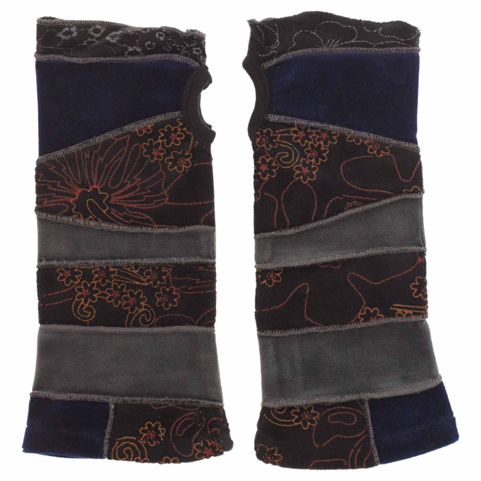 KUNST UND MAGIE Armstulpen Kunst& Magie Damen Samt Armstulpen Stulpen Handwärmer Handschuhe Boho