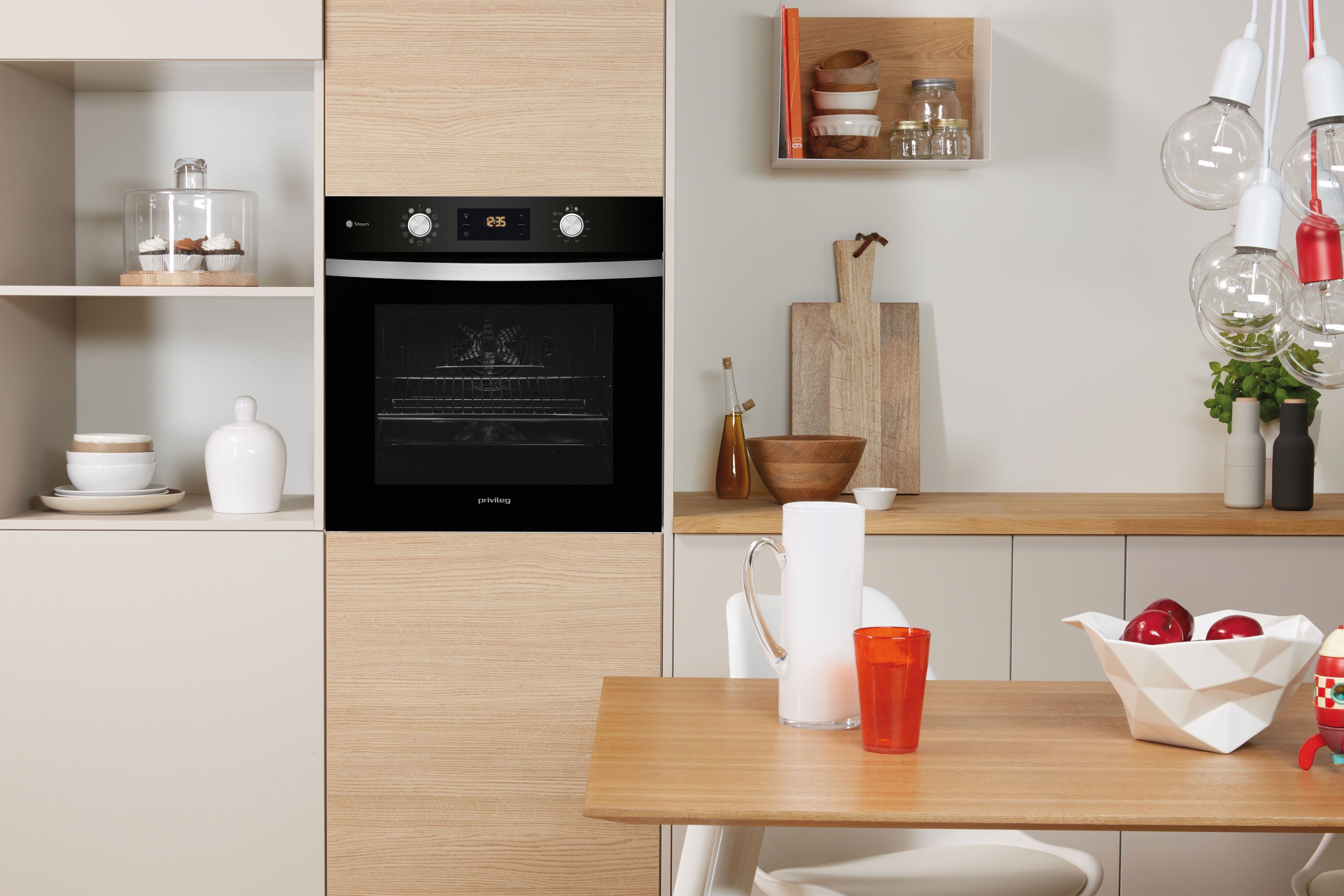 Privileg Backofen-Set BAKO Turn&Go Steam 500, mit Backauszug, Hydrolyse, Dampffunktion