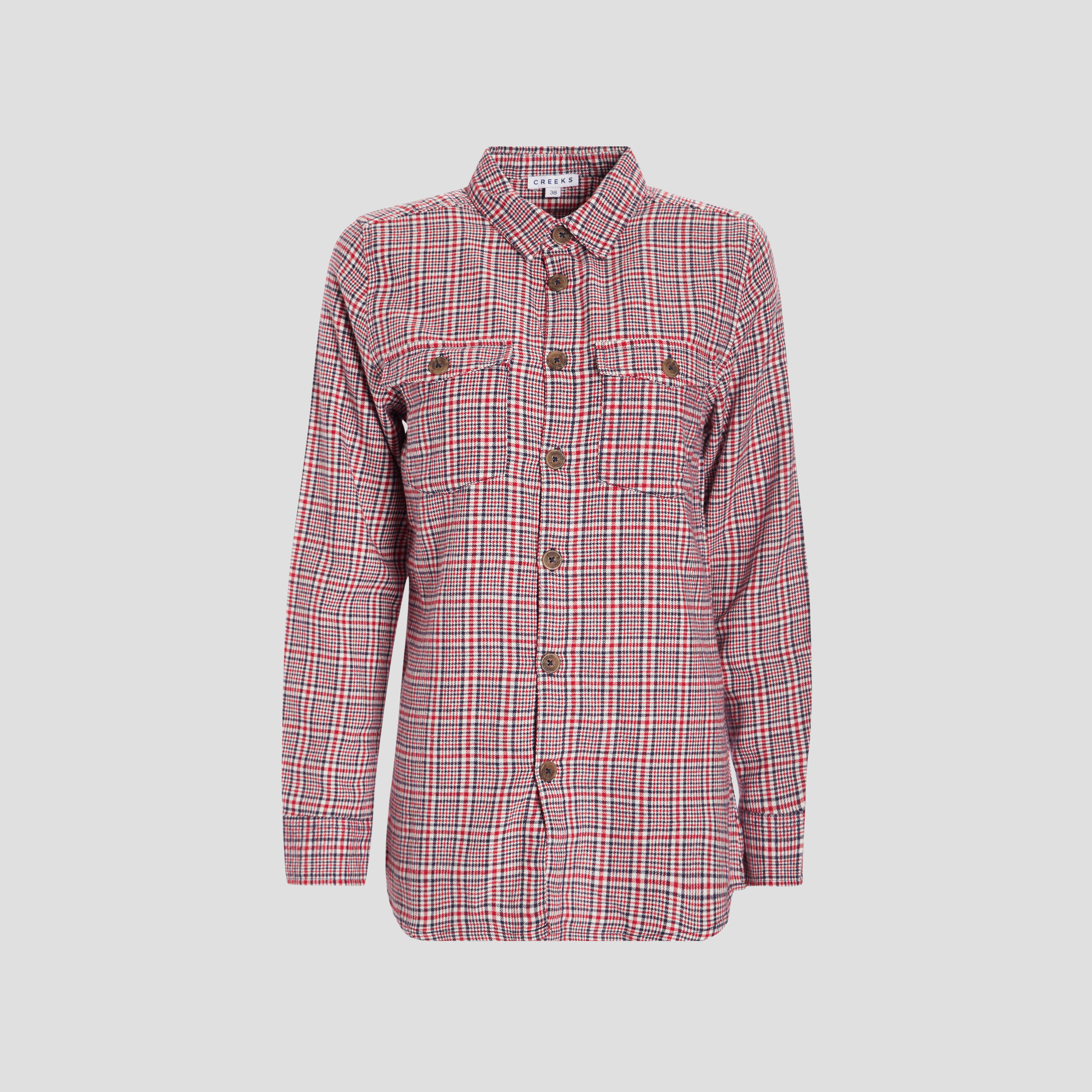 Chemise manches longues Creeks rouge femme | La Halle
