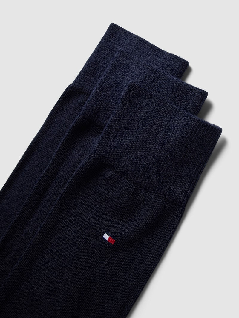 Socken mit Label-Details Modell 'Uni' im 3er-Pack in marineblau