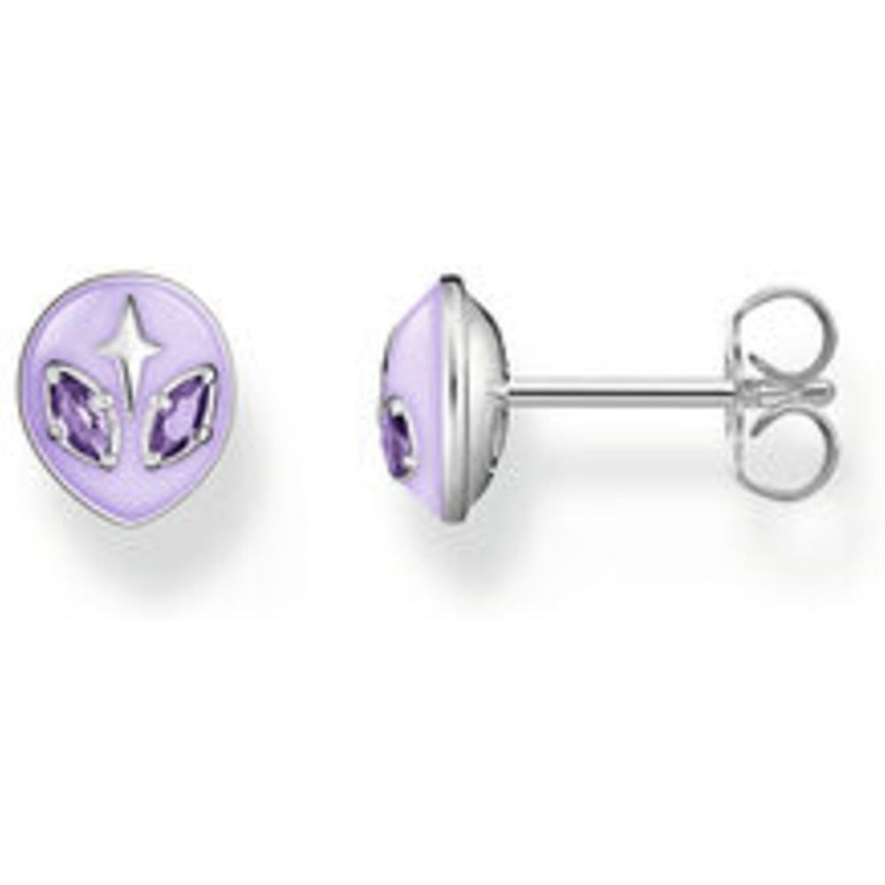 Thomas Sabo Boucles d'oreilles à fermoir à poussette Argent, Émail Boucles d'oreilles