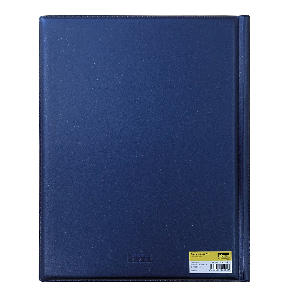 Ringbuch/Zeugnismappe A4 blau, wattiertes Cover, inkl. 12 Klarsichtfolien
