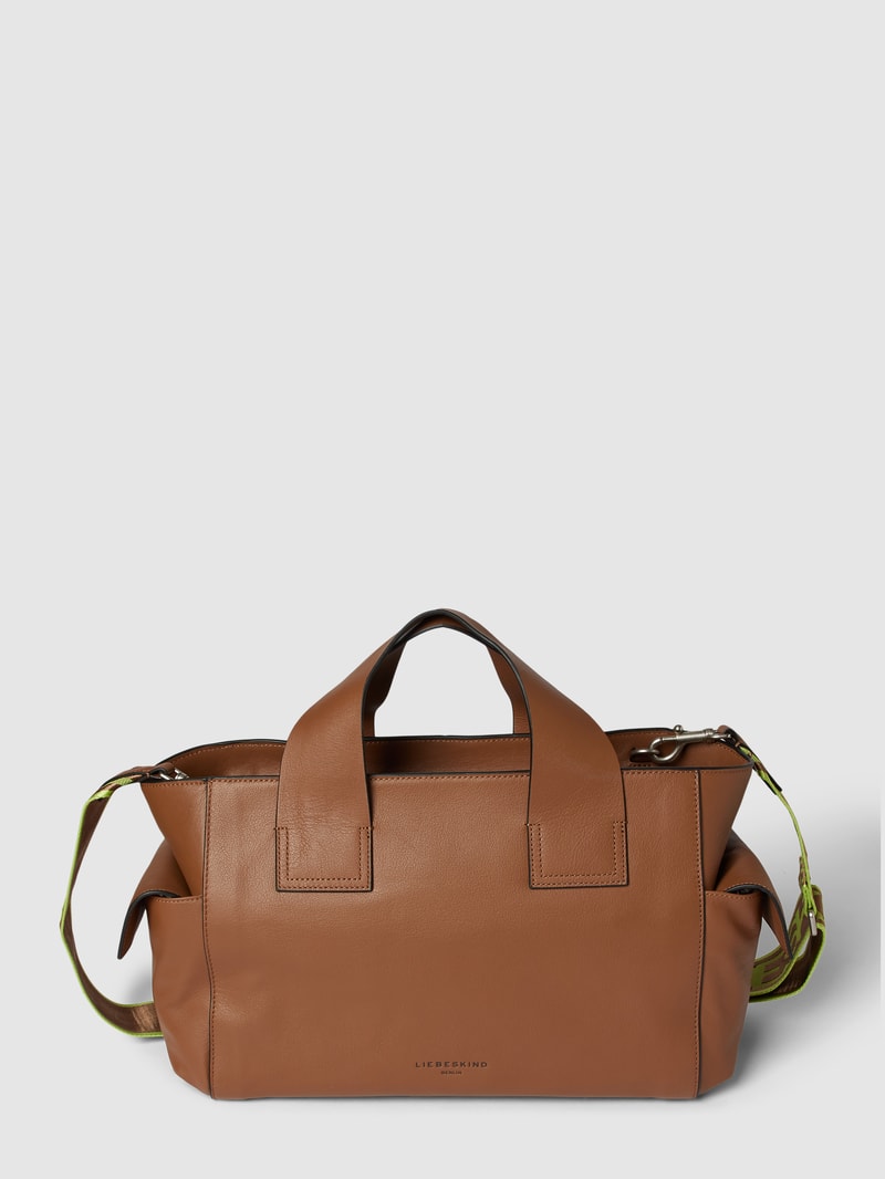 Shopper mit Label-Details Modell 'Sienna' in haselnuss braun