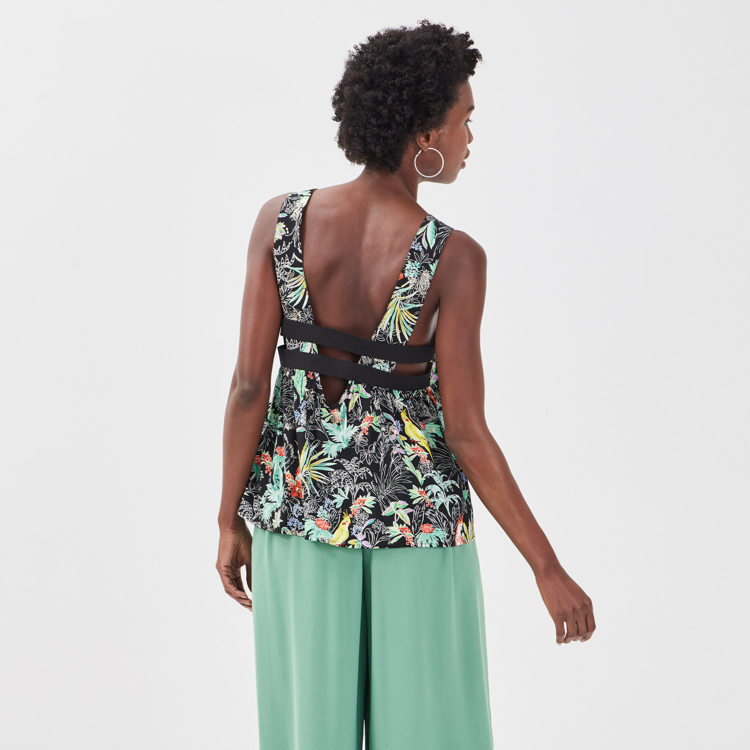 Blouse bretelles larges noir femme | Cache Cache