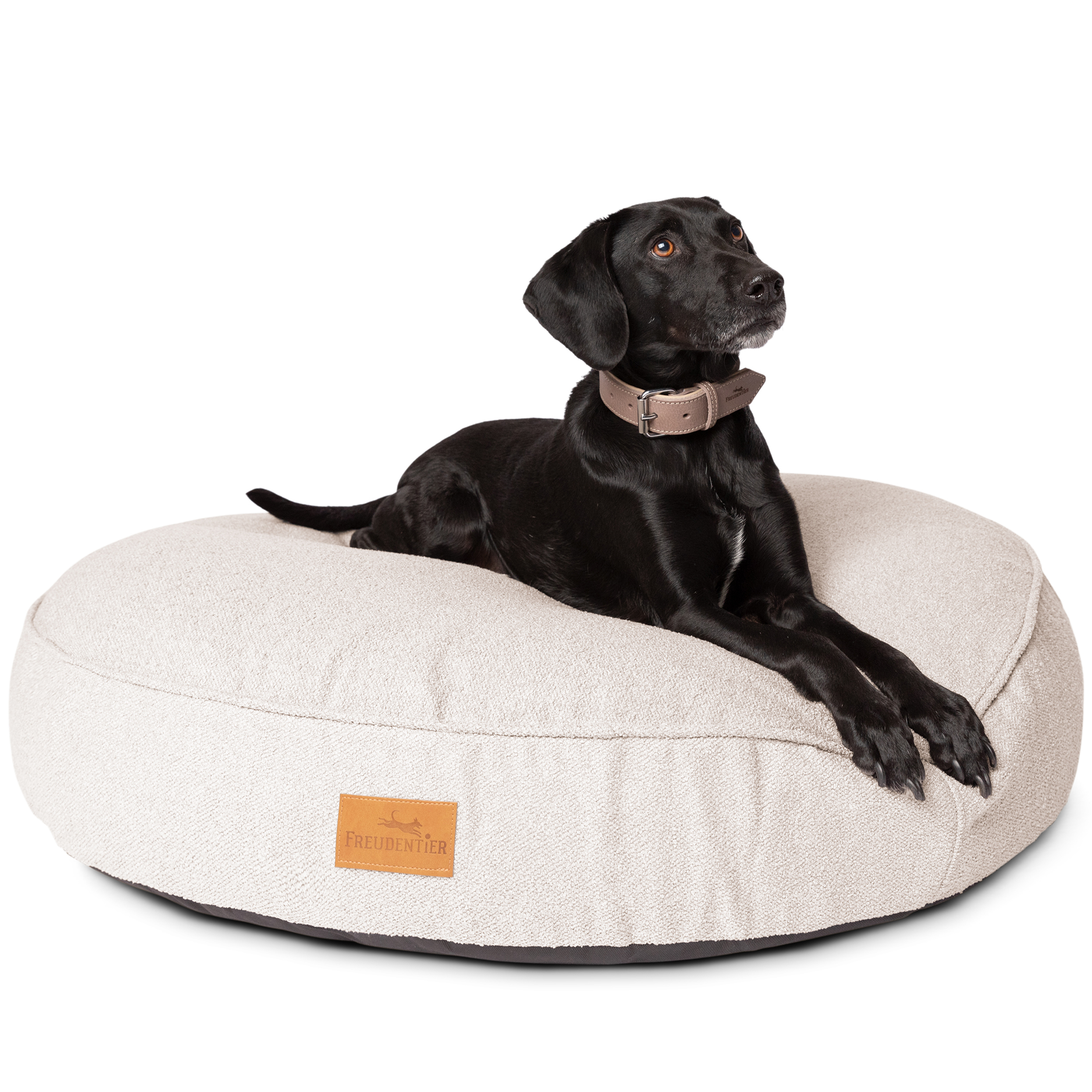 Freudentier Hundebetten Freudentier kuscheliges Hundebett mit Memory Foam ⌀100cm hellgrau 1 m