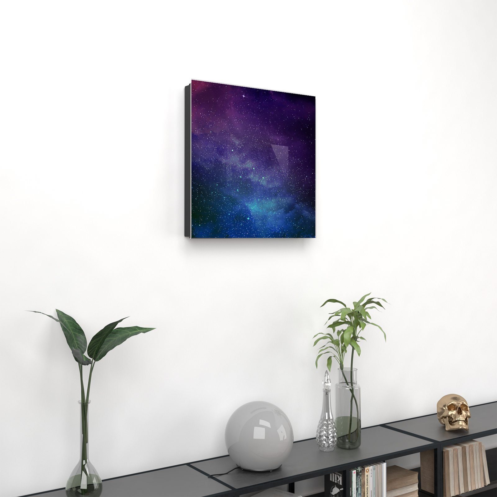 Primedeco Schlüsselkasten Magnetpinnwand mit Glasfront Universum mit Sternen (1 St)