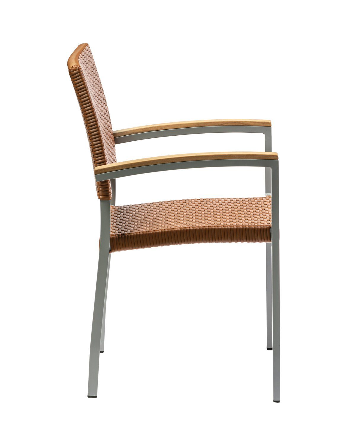 Konway Stapelstuhl BORNEO (4 St), 4x KONWAY® BORNEO Stapelsessel Braun Premium Polyrattan Sessel