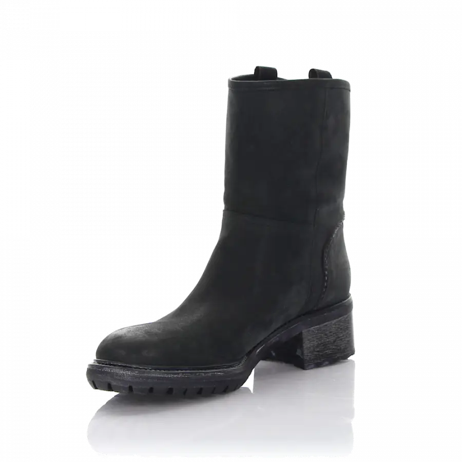 Rossano Bisconti - Cowboy-/ Bikerstiefeletten Nubukleder Ziernaht anthrazit - grau