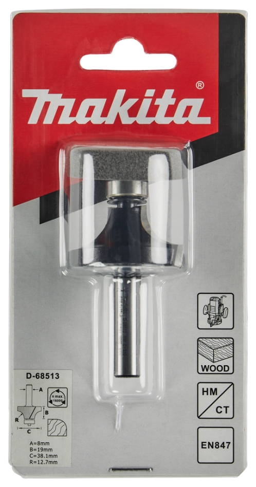 Accesorios Makita D-68513 Fresa de redondeo 38,1 x 19 mm S8