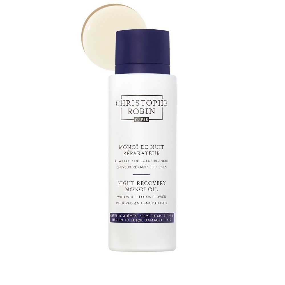 Ulei reparator de noapte Monoï Christophe Robin cu floare de lotus alb
