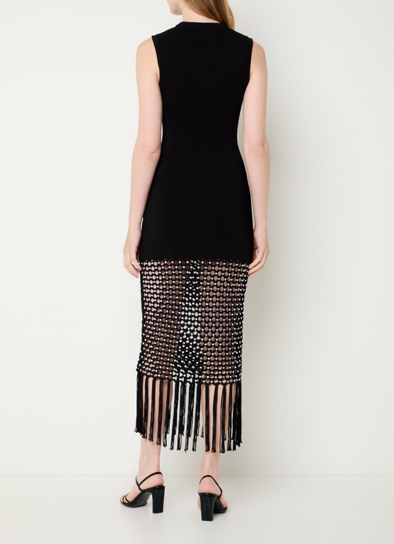 Sandro midi dress with rhinestones and openwork design
