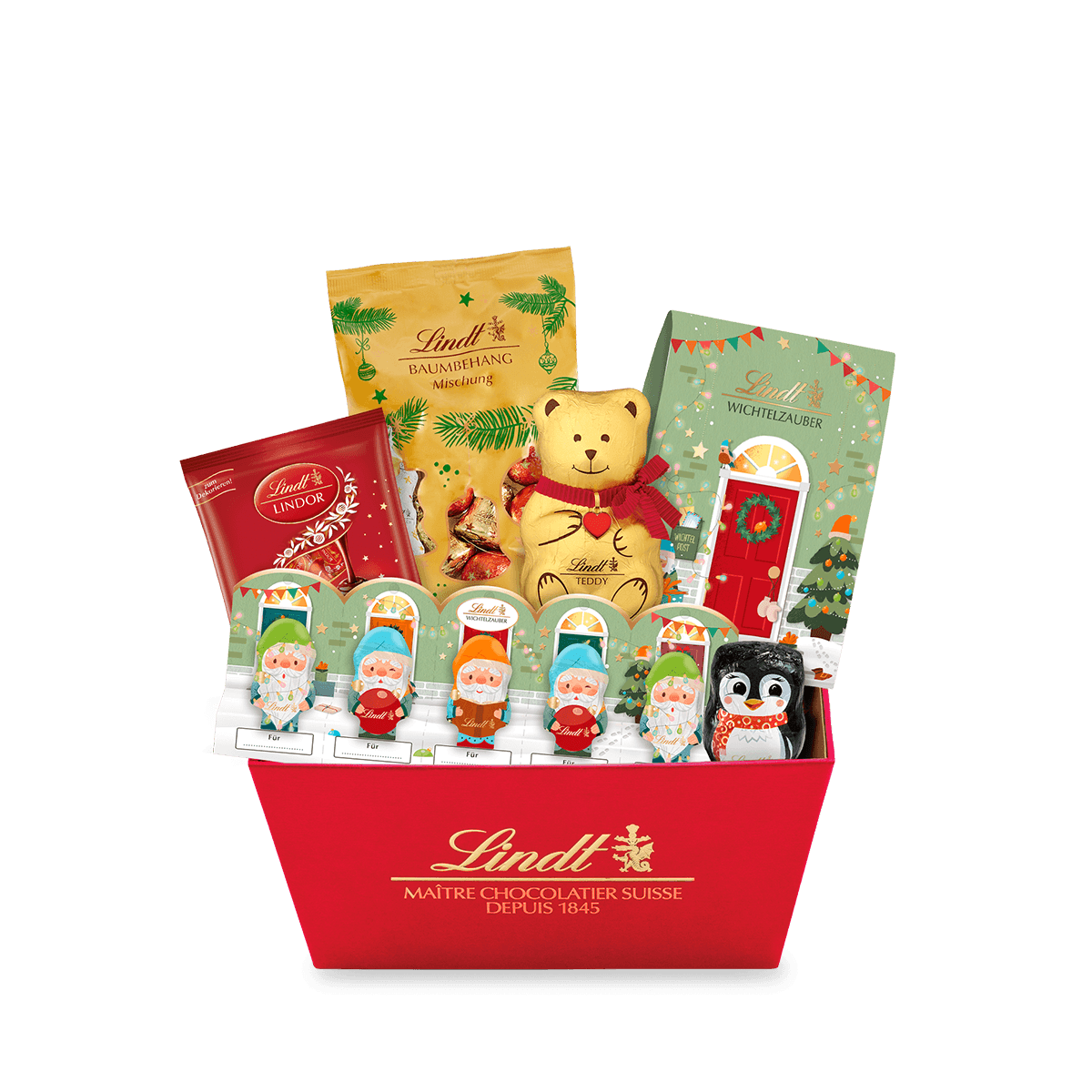 Lindt Wichtel-Edition Weihnachtsgeschenkkorb, 655g