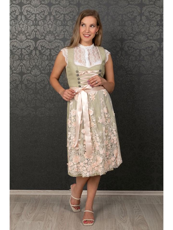 Edelnice Midi Dirndl Simona in grün günstig kaufen