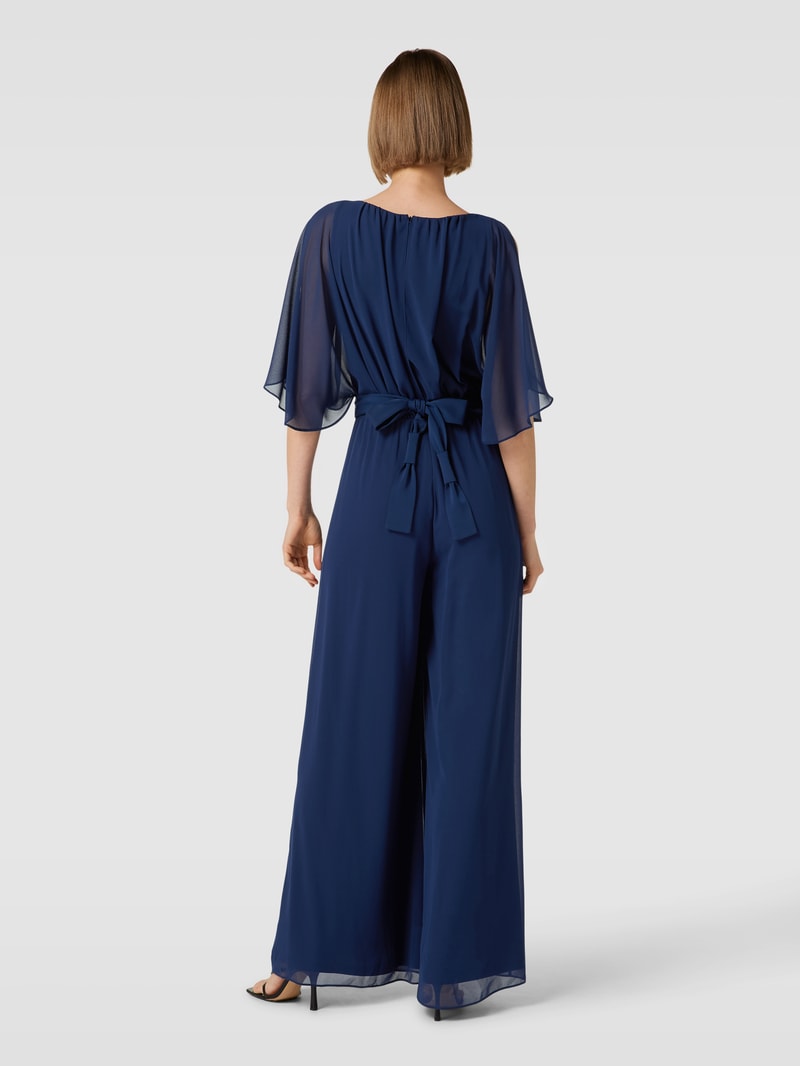 Jumpsuit mit Taillengürtel in dunkelblau