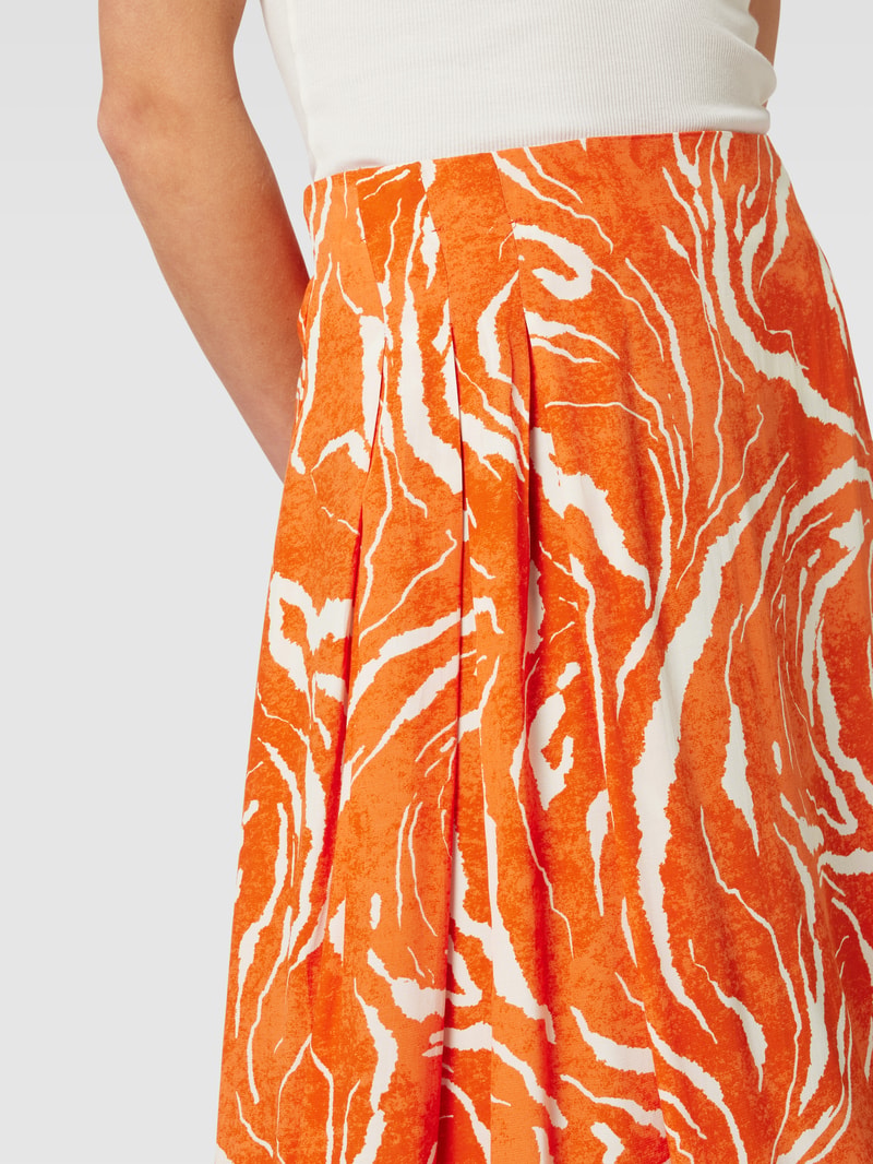 Maxirock mit Allover-Muster Modell 'SIRINE' in orange