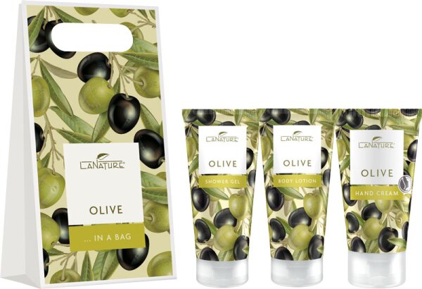 LaNature Olive Geschenkset in Grifftasche klein Pflegeset