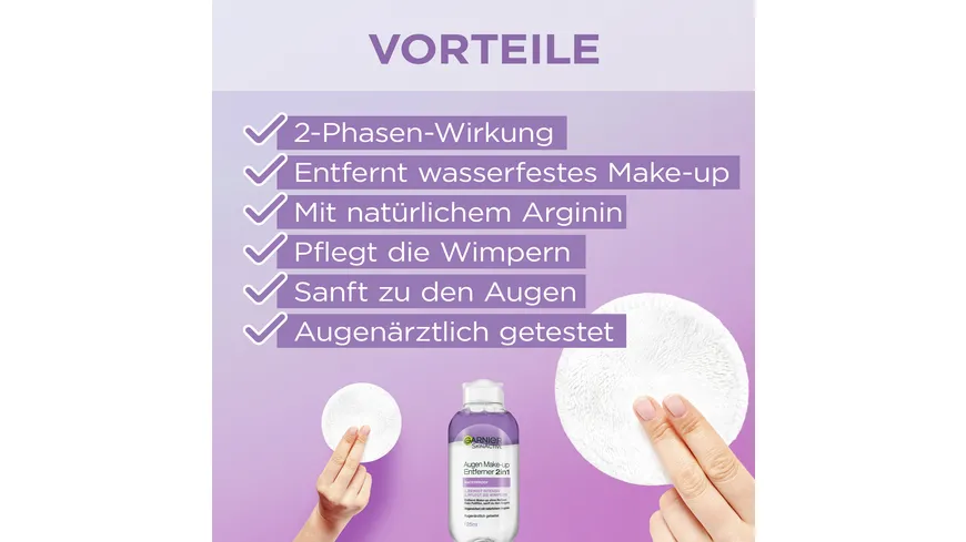 Garnier Skin Naturals 2in1 Augen-Make-Up Entferner Waterproof 125 ml