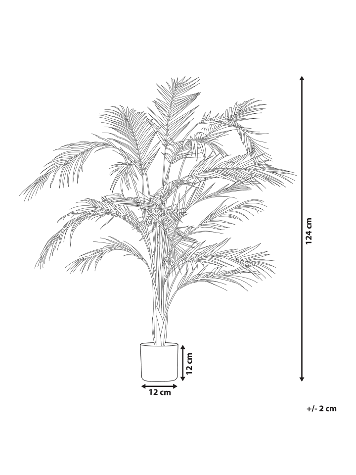 Beliani Kunstpflanze ARECA PALM in Grün/Schwarz - (W) 12 x (H) 124 x (L) 12 cm günstig kaufen onesize