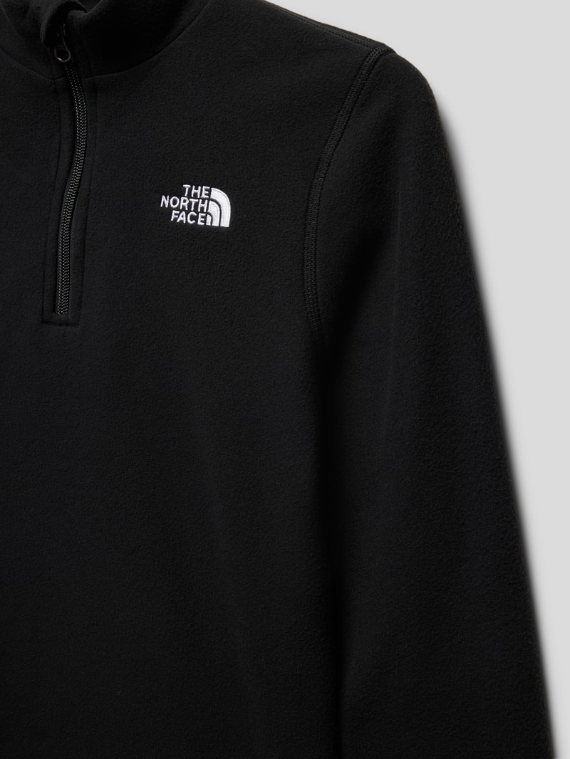 Fleecepullover mit Troyer-Kragen Modell 'GLACIER' in schwarz