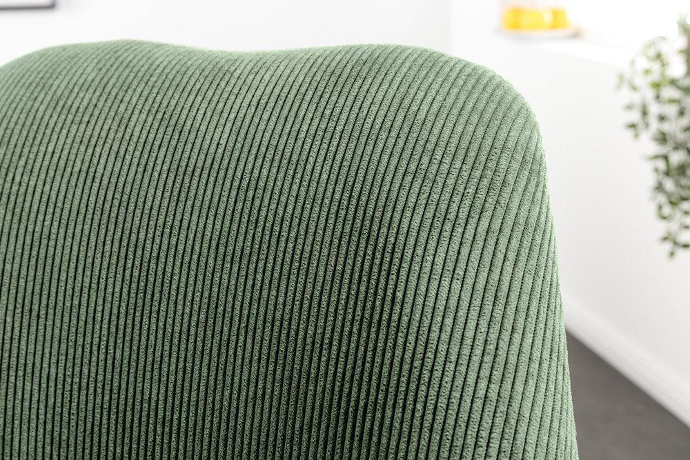 riess-ambiente Polsterstuhl SCANDINAVIA MEISTERSTÜCK grün / schwarz (Einzelartikel, 1 St), Esszimmer · Cord · Metall · Wohnzimmer · Retro Design
