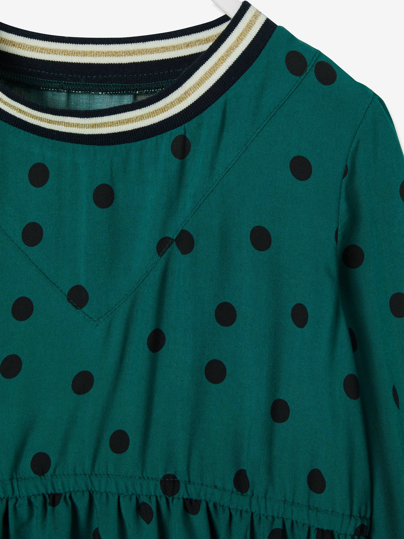 Robe à pois fille sapin imprimé