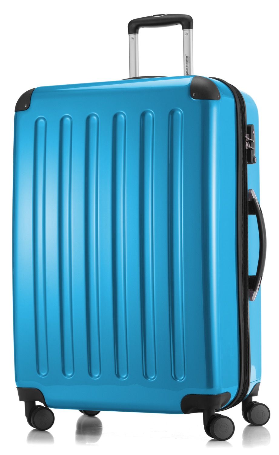 Alex - suitcase hard shell black glossy, TSA, 75 cm, 119 liters