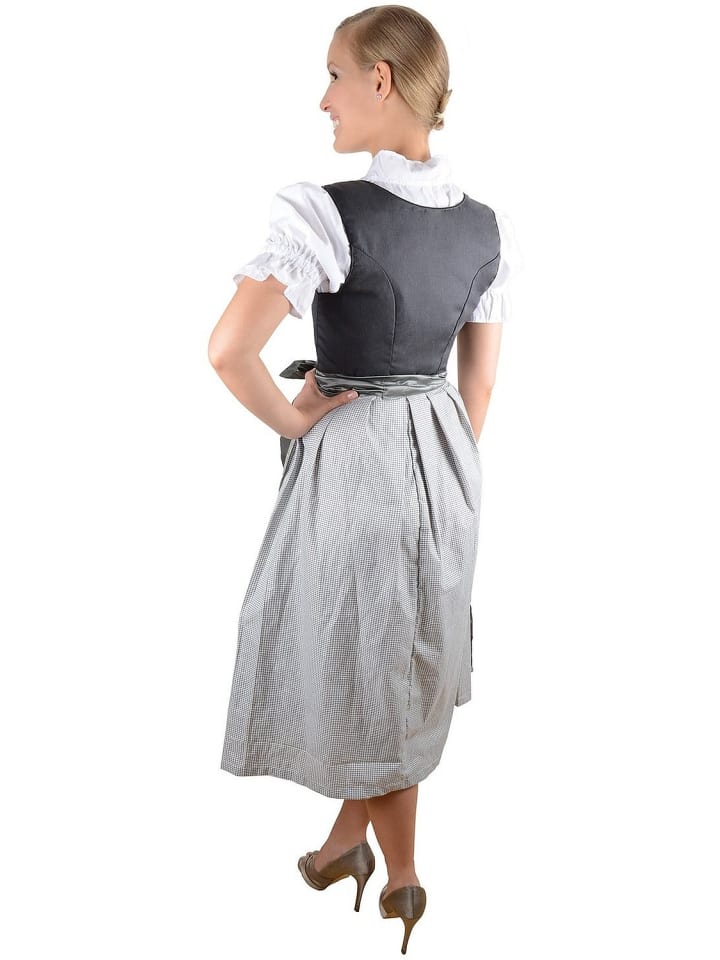 Edelnice Midi Dirndl 3-teilig in anthrazit günstig kaufen
