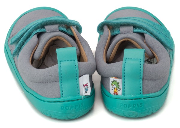 Poppis ~ Nono LowCut Klettschuh vegan ~ Grau/Petrol