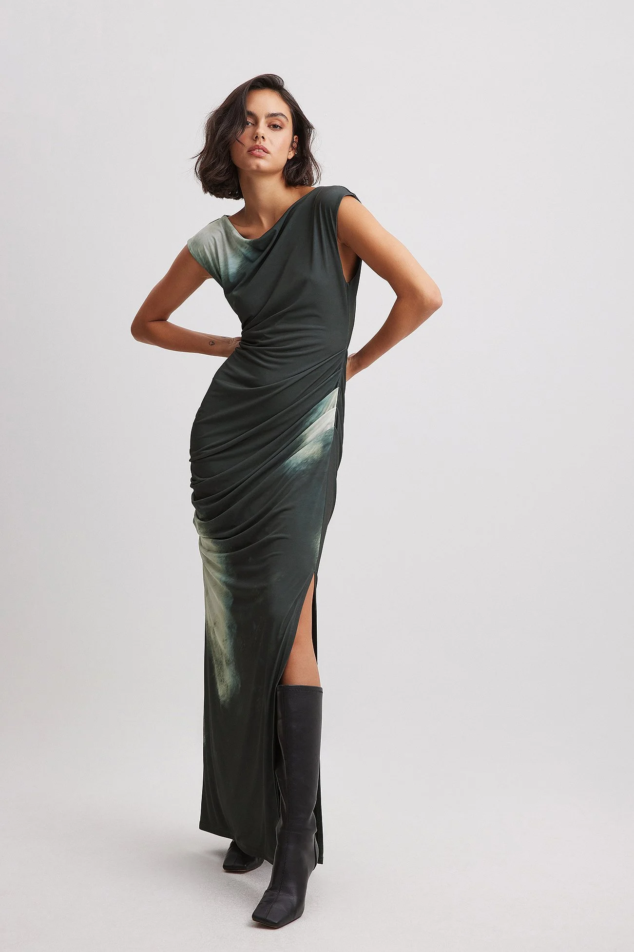 Drapiertes Maxikleid
