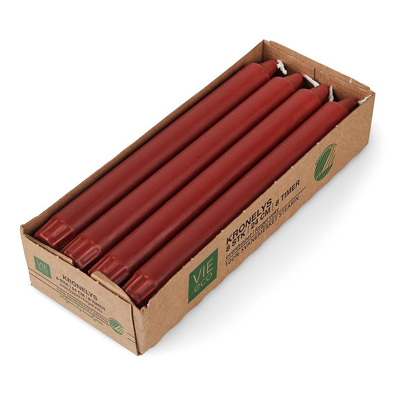 Vie Eco Kronelys 8-pk 24 cm 8 timer eco rust