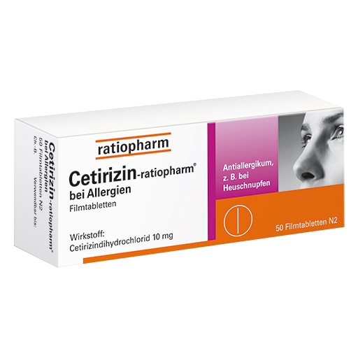 CETIRIZIN-ratiopharm bei Allergien 10 mg Filmtabl.  50 St  Filmtabletten