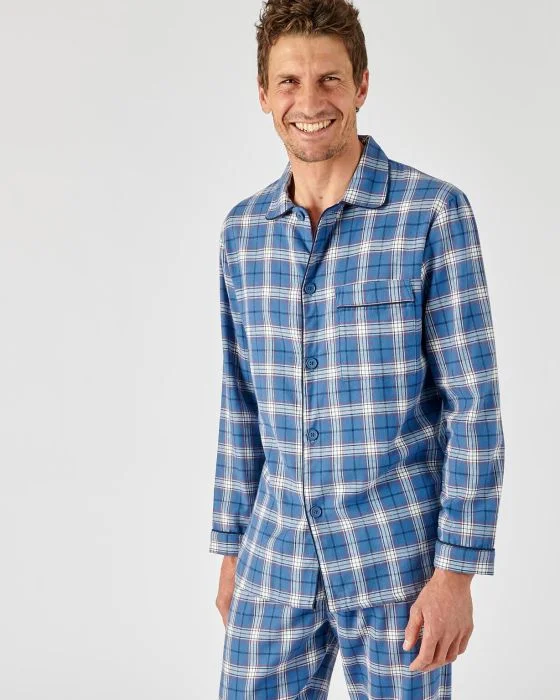 Pyjaveste en flanelle pur coton, manches longues