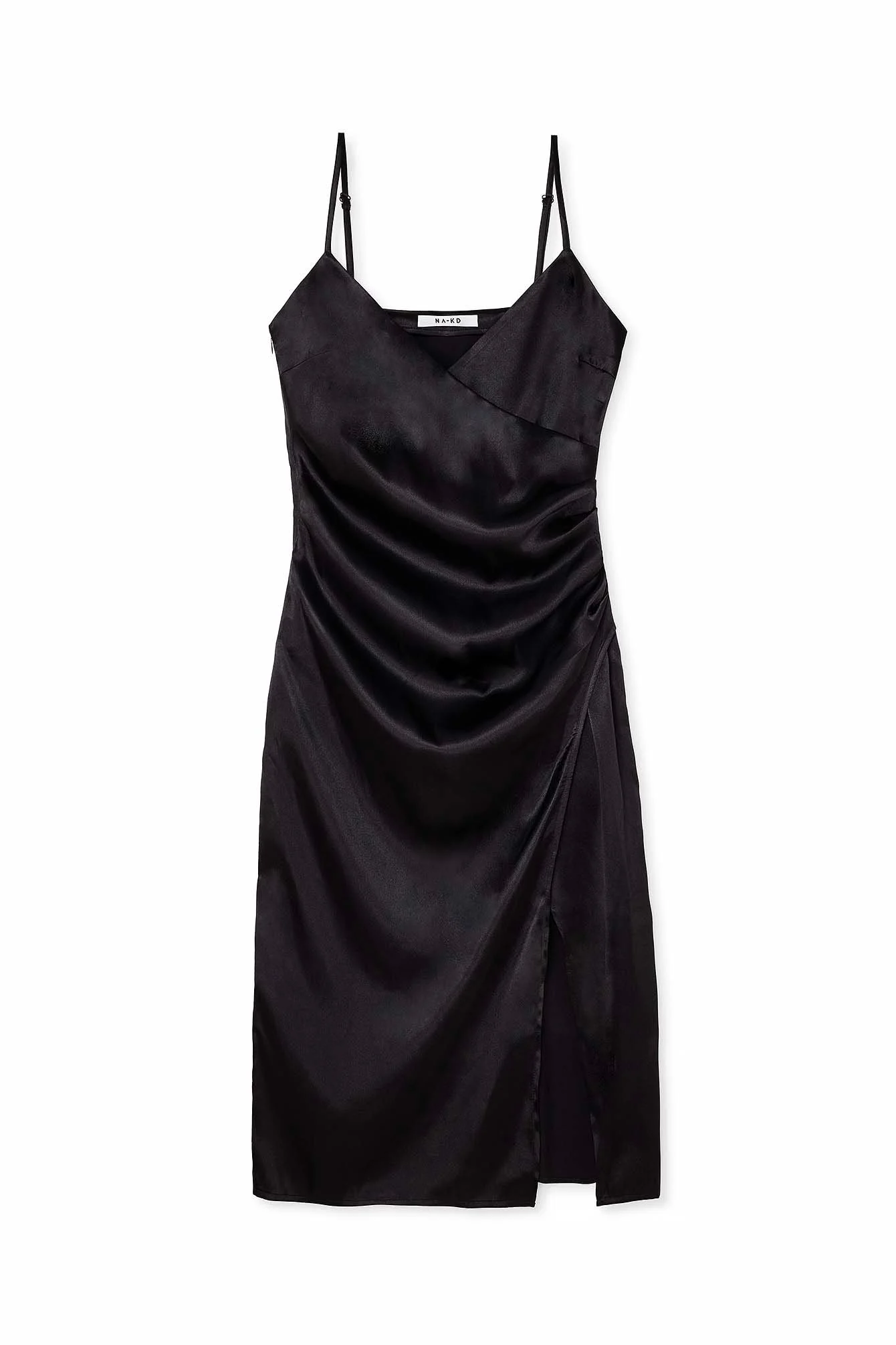 Überlappendes Satin-Slipkleid