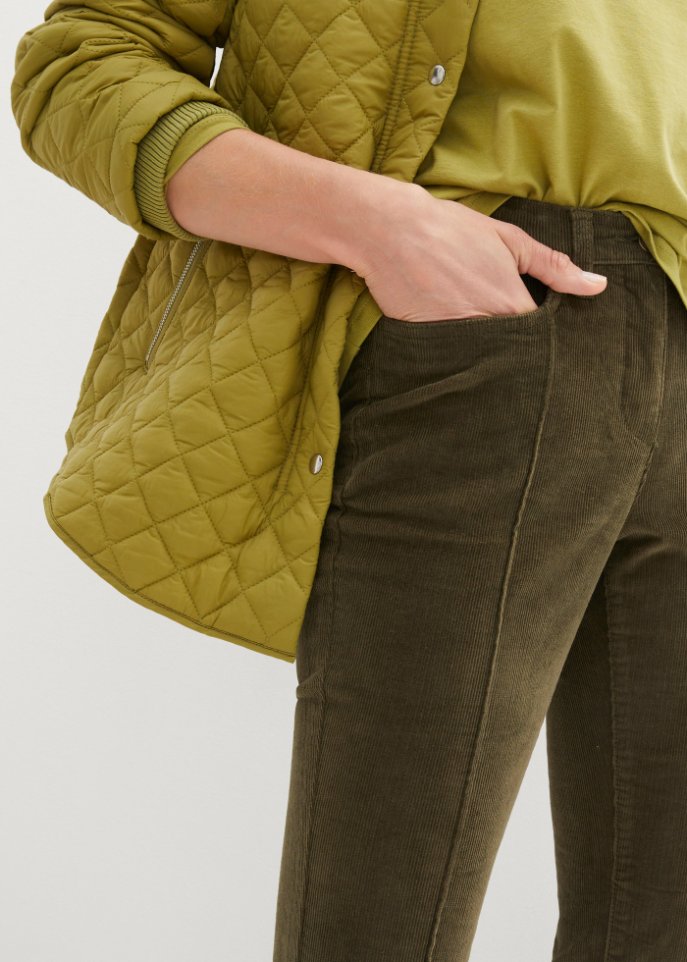Bootcut-Stretch-Cordhose mit Biesen und Bequembund