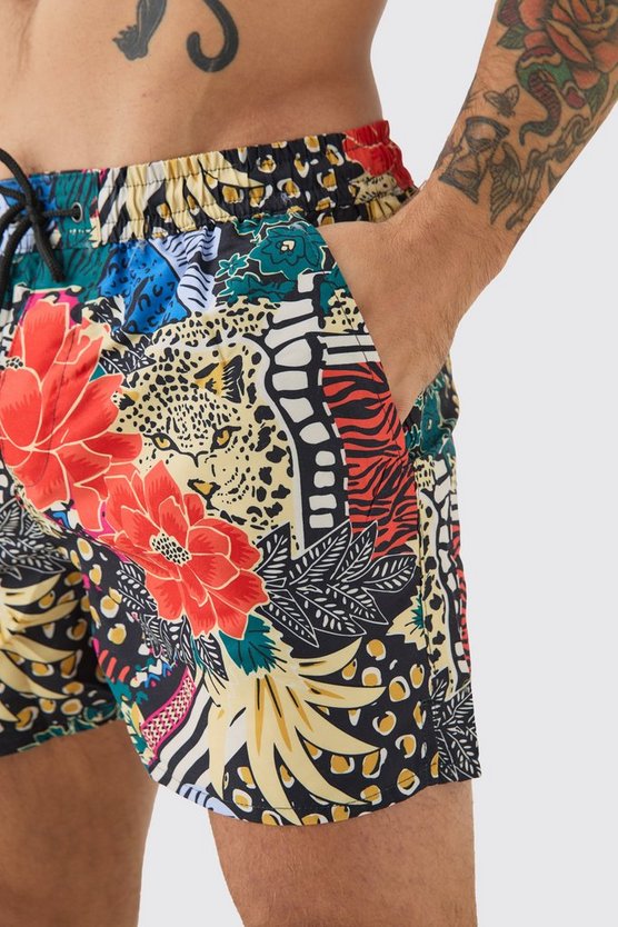 Kurze florales Badehose