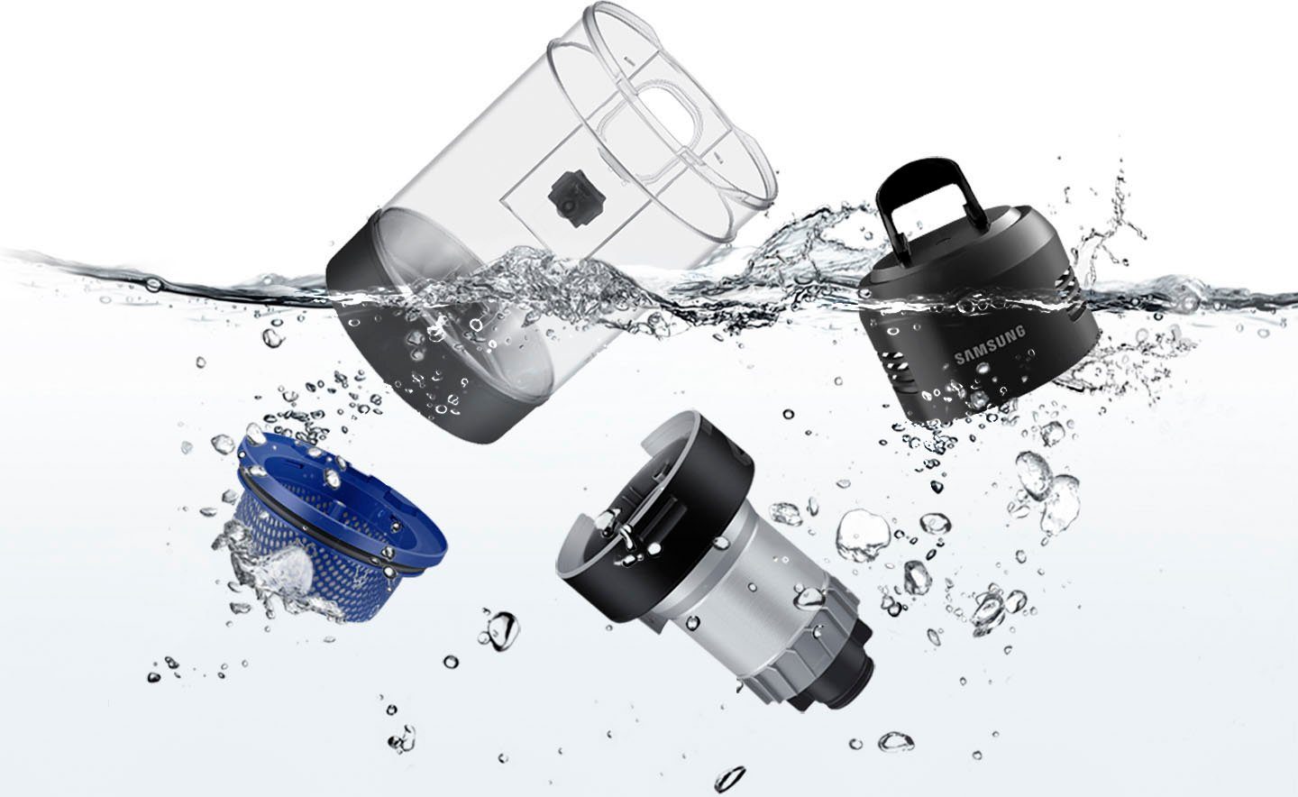 Samsung Akku-Handstaubsauger BESPOKE Jet AI Akku+ CompleteClean VS28C97B4QK/WD, 730 W, beutellos, automatische Entleerung mit selbstschließender Öffnung
