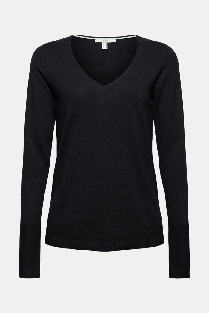 V-Neck-Pullover mit Organic Cotton