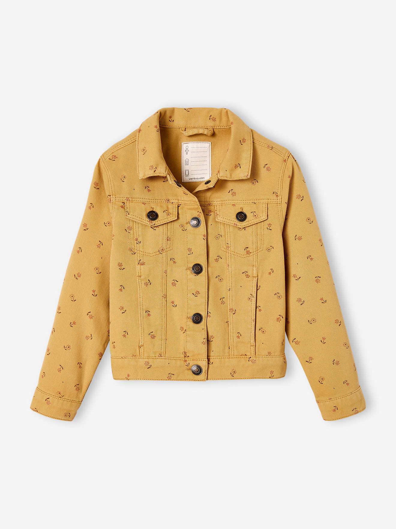 Veste imprimée fille moutarde