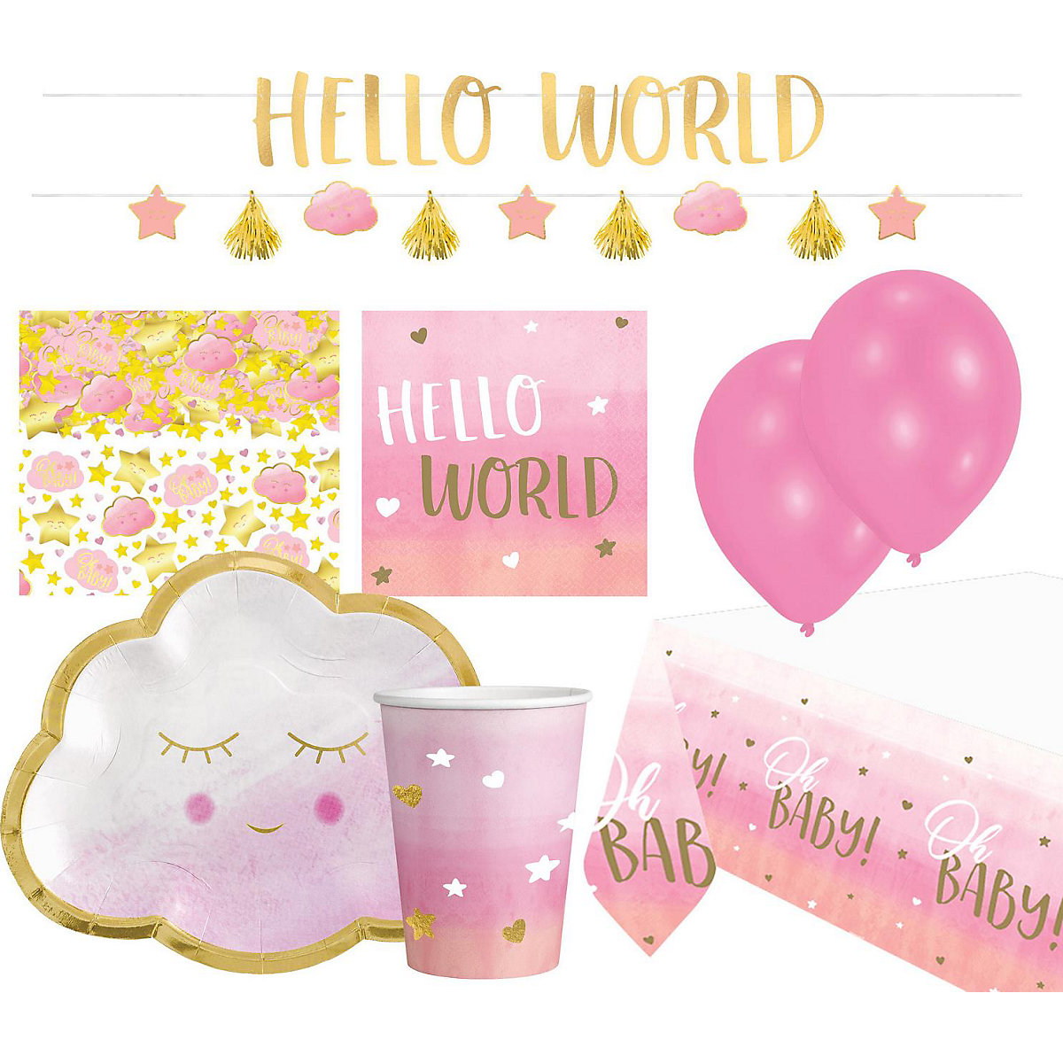 Partyset Oh Baby Girl 46-tgl.