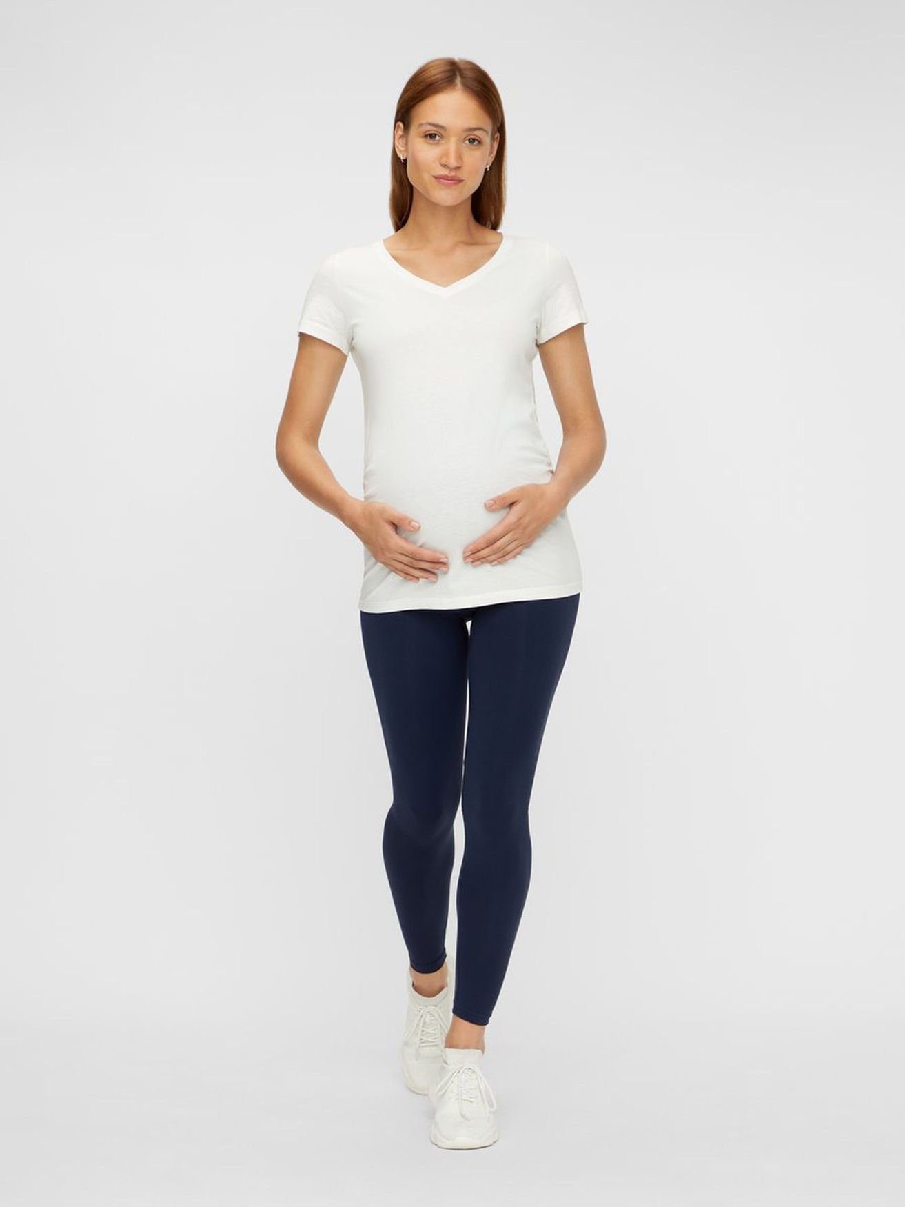 Mamalicious Umstandsleggings Umstands Leggings Bauch Yoga Hose für Schwangere 3442 in Navy