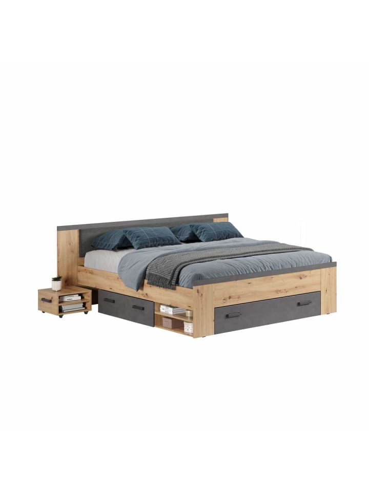 ebuy24 Bett Follow Eiche 230 x 203 cm günstig kaufen onesize