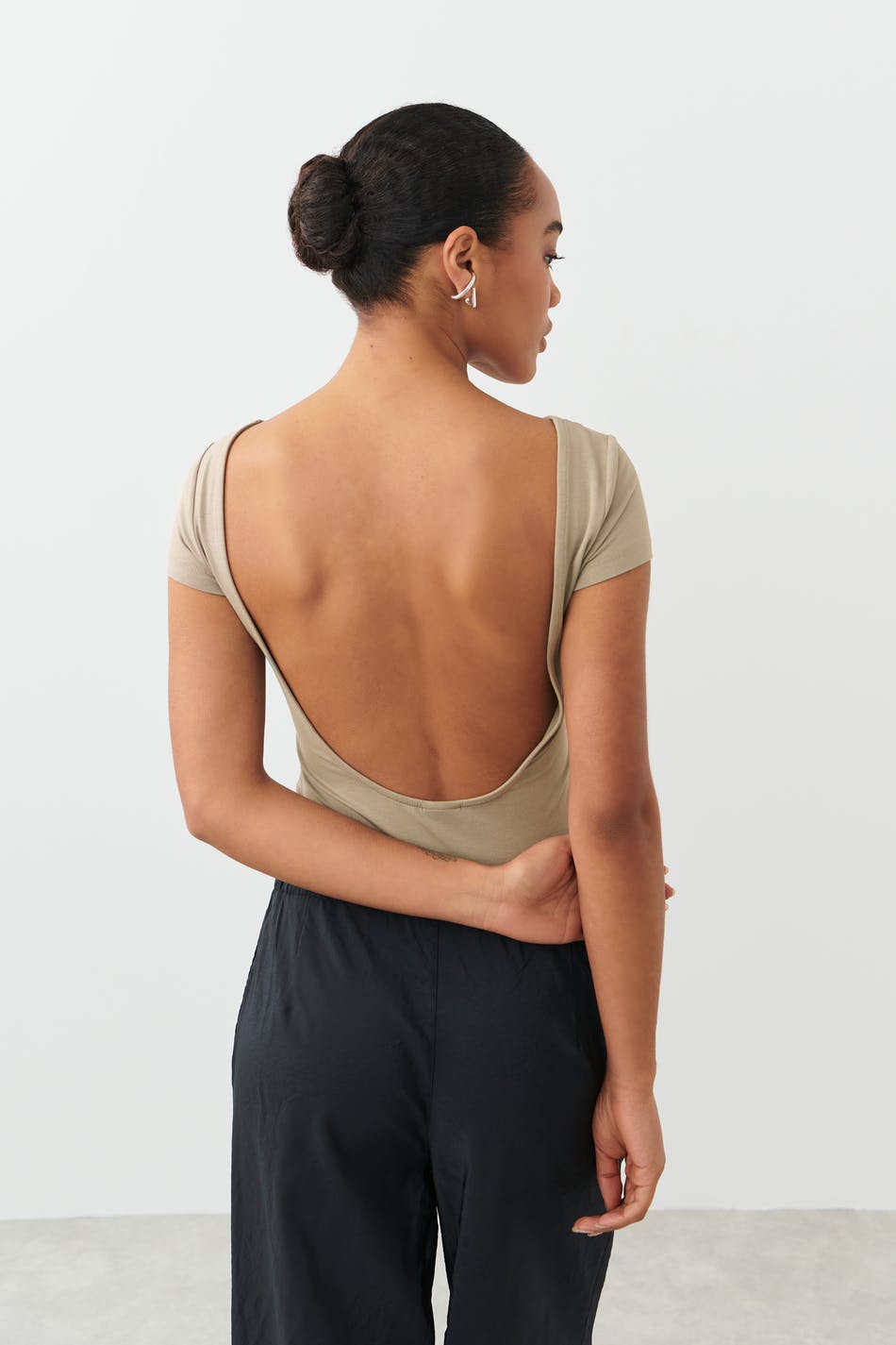 Soft touch low back top