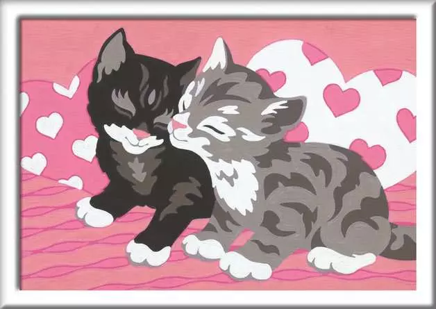 CreArt Kuschelkatzen - Malen nach Zahlen für Kinder ab 7 Jahren
