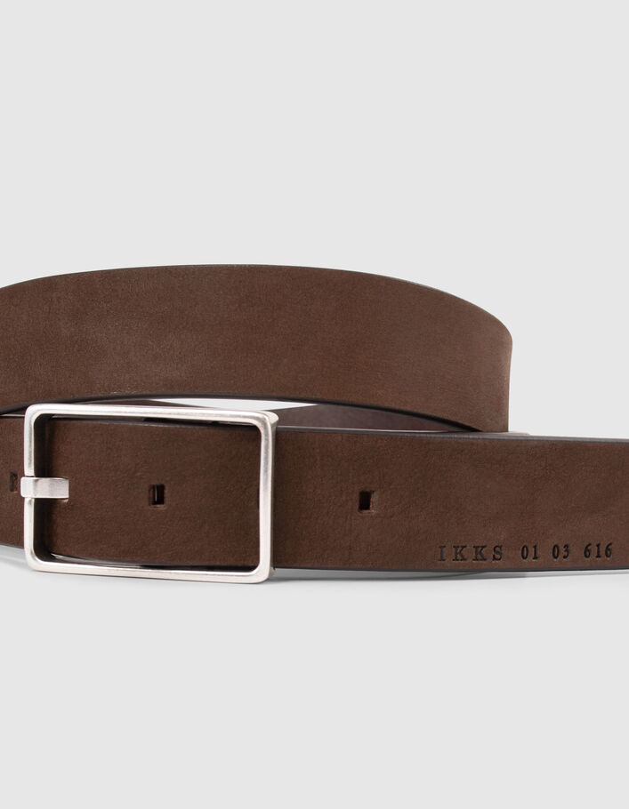 Ceinture moka cuir nubuck Homme