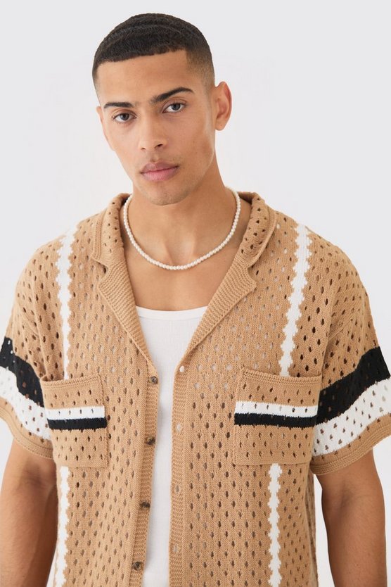 Kastiges gestreiftes Oversize Hemd